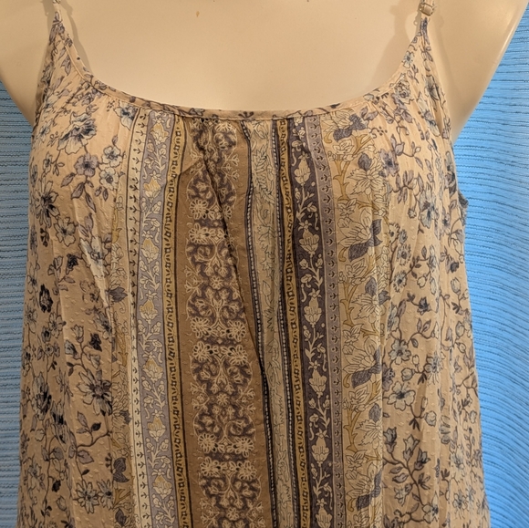 Lovestitch Blue & Tan Spaghetti Strap Maxi Dress - Picture 5 of 6
